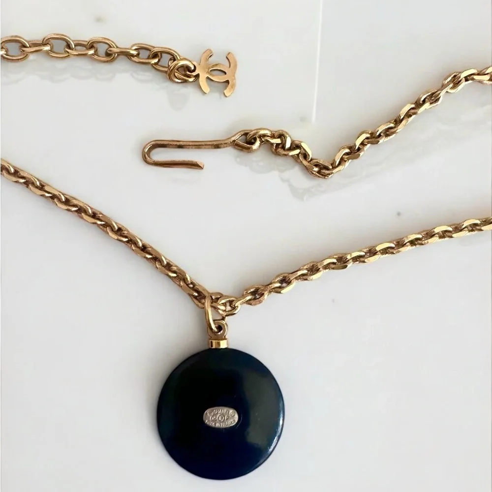 Chanel Necklace Black Resin